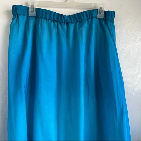 White House Black Market SILK Ombre Maxi Skirt w Stretchy Waistband Size L - Picture 2 of 5